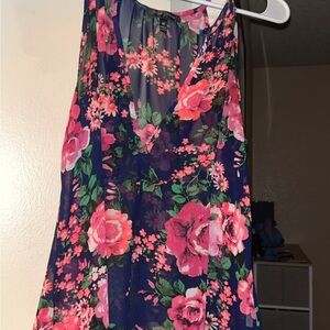 Vibrant Floral V-Neck Dress